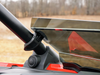 Spike short windshield for Polaris RZR Pro XP 2- and 4-seat: close-up of the short windshield clamp on the front pillar