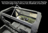 Annotated rear view of the Seizmik framed doors showing the tensioning straps that keep the door frames tight