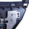 Seizmik upper door mounting bracket bolted to the Polaris General lower door, inside close-up