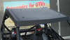 Extreme Metal Products Cooter Brown hard top installed on a Polaris RZR, viewed from above the cab