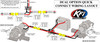 KFI 20 inch winch-end quick-connect harness shown in a dual-location winch wiring layout diagram
