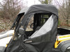 Close-up of a 3 Star soft door on a Cub Cadet Challenger with the window flap partly unzipped
