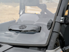 Close-up of a Spike Powersports windshield vent and the tool-less rapid release mount on the Ranger cage post