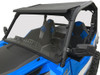 Spike Powersports ABS plastic hard roof on a blue Polaris General 1000, front three-quarter view with windshield