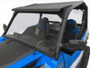 Spike Powersports ABS plastic hard roof on a blue Polaris General 1000, front three-quarter view with windshield