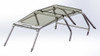 Rendering of the Spike Powersports tinted poly hard roof mounted on a bare Polaris RZR-4 cage frame