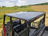 Rear elevated view of the Spike Powersports tinted roof over the rear seats and cargo bed of the Polaris Ranger Crew