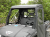 View over the hood of a Kymco 450i through the hard windshield at the 3 Star cab enclosure roof and side panels