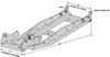 KFI UTV push tube dimension drawing showing 32 inch length, 12 inch hitch spacing and 11 inch width