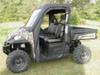 Camo Polaris Ranger XP900 with the 3 Star cab enclosure and the soft door rolled open showing the seats