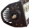 Close-up of the Moto Alliance Sirius LED light bar end cap showing the finned housing and mounting bolt