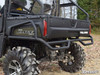 SuperATV rear extreme bumper with side bed guards on a gray Polaris Ranger 1000, rear three-quarter view