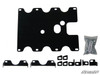 SuperATV Polaris Ranger frame stiffener plate with brackets, spacers and hardware bag on white