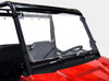 Direction 2 tilting windshield for Polaris Ranger Mid-Size 500/570 and Crew: windshield installed on a red UTV, front...