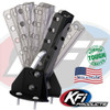 KFI UTV plow lever lift with ghosted views of the lever tilted through its adjustment angles