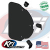 Black KFI Pro-Series plow side shield, tapered wing shape with three mount brackets, on white