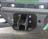 KFI 2 inch receiver hitch installed in the front bumper of a John Deere Gator, close view of the mounted receiver