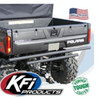 KFI rear bumper installed on a Polaris Mid-Size Ranger below the tailgate, black double tube