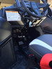 Sure Grip hand controls installed beside the steering column in a side-by-side cockpit, viewed from the driver door