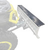 Kolpin rubber snow flap installed on a plow blade mounted on the front of a side-by-side, rendered side view
