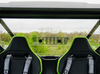 View from the Honda Talon seats through the Spike Powersports rear windshield with the vent panel between them