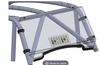 Rendering of the Spike Powersports Wildcat XX rear windshield clamped to a gray roll cage with the vent panel