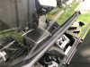 Close-up of the Extreme Metal Products cab back lower edge behind the Yamaha Wolverine X2 seat and bed rail