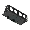 Eagle winch mount for John Deere Gator 6x4/HPX, black steel plate with four round side cutouts, 3D render