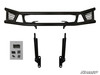 SuperATV Kawasaki Teryx 4 rear bumper with two mounting brackets and hardware bag on a white background