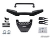 SuperATV Kawasaki Mule Pro front bumper kit laid out, tube bar, bumper, winch plate, brackets, shackles and hardware