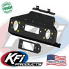 KFI CanAm Maverick Trail winch mount laid out with its small bracket and flat plate