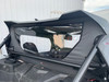Greene Mountain rear windjammer on a Yamaha YXZ 1000R, straight rear view of the clear window and cage