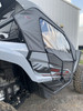 Greene Mountain soft door on a Yamaha YXZ 1000R, rear quarter view beside the red and white body graphics
