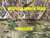 Camo pattern swatches for Greene Mountain seat covers: Mossy Oak Shadow Grass on top and MultiCam below