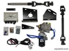 SuperATV EZ-Steer power steering kit for the Arctic Cat Wildcat Trail laid out, motor, ECU, shafts, brackets and wiring
