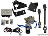 SuperATV EZ Steer power steering kit for Can-Am Commander laid out: motor, control module, brackets, shafts and harness