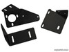 Three black steel mounting brackets from the SuperATV EZ Steer power steering kit for Can-Am Commander
