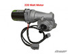 SuperATV power steering 220 watt motor for the John Deere Gator RSX 850i, close-up on white