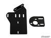 Two black steel mounting brackets from the SuperATV Yamaha Rhino power steering kit