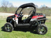 Side profile of a red CF Moto ZForce fitted with the 3 Star soft top