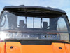 Front close-up of the 3 Star windshield and vent slots on an orange Honda side-by-side