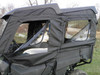 Close-up of the 3 Star soft doors on the Honda Pioneer 700-4 with the front door window unzipped and folded down