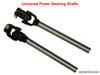 Two steering shafts with black U-joints from the SuperATV EZ Steer universal power steering kit on white