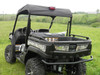 Rear view of the 3 Star soft top on a camo John Deere Gator 550 showing the cargo bed and brake light