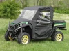 3 Star full cab enclosure on a John Deere Gator RSX 850i/860i with hard windshield and soft doors, front view