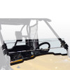 Kolpin half fixed windshield on a tan Honda Pioneer 500, front view showing the clamp mounts