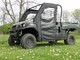 Tiny thumbnail of a green Kawasaki Mule Pro-FX with 3 Star soft doors installed, side view
