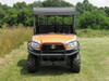 Straight-on front view of the 3 Star soft top on a Kubota RTV X900/1120 showing the roof edge and frame