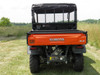 Rear view of the 3 Star soft top on a Kubota RTV X900/1120 above the rear screen and dump bed