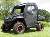 Front three-quarter view of the 3 Star soft doors with clear windows on a black Intimidator Classic